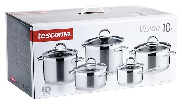 Фото - Набор посуды Tescoma 726010 VISION, 10 предметів, нерж. 18/10