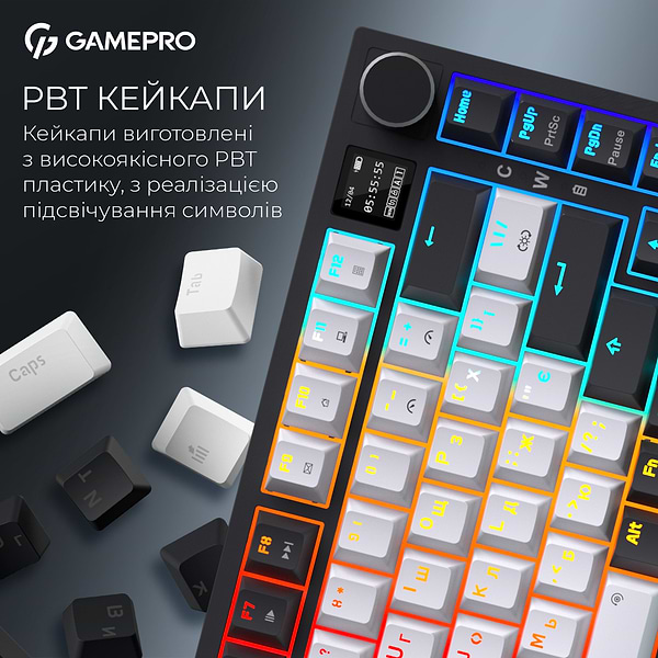 Фото - Клавиатура беспроводная игровая GamePro Asgard Valhalla Pro 75% Wireless/Bluetooth/USB White (MK160W-D-Pro)