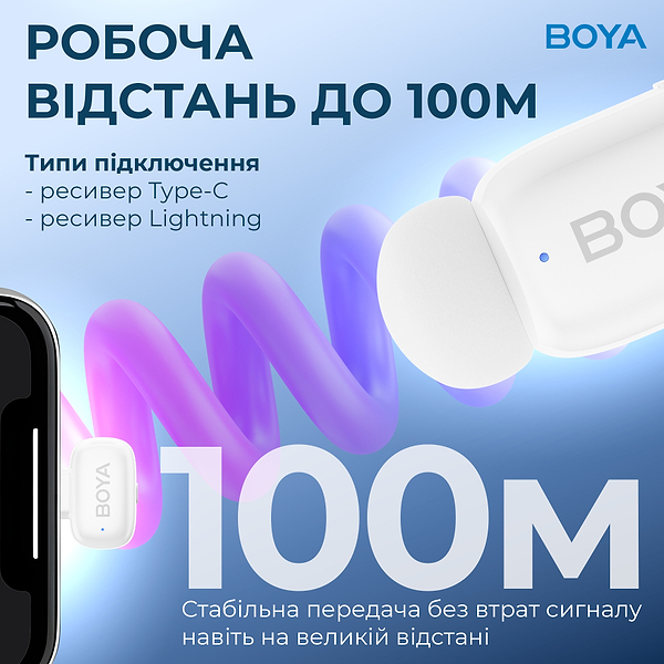 Фото - Мікрофон для смартфона Boya mini-13 Type-C/Lightning White