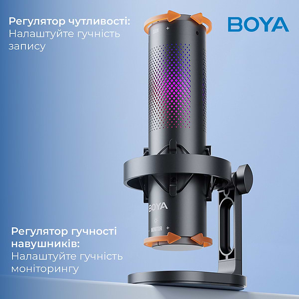 Фото - Микрофон для компьютера проводной Boya K9 RGB Black