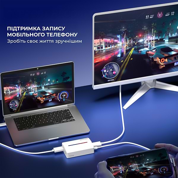 Фото - Пристрій захоплення відео Fifine V3W Game collection card white