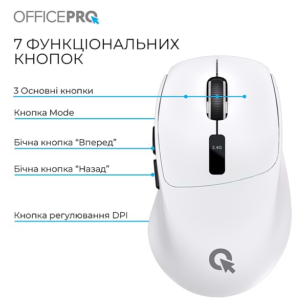 Фото - Мышь беспроводная OfficePro Silent Click Wireless White (M398W)