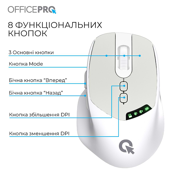 Фото - Мышь беспроводная OfficePro Silent Click Wireless White (M520W)