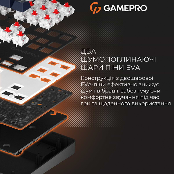 Фото - Клавіатура дротова GamePro Genesis Metallic Outemu Red Swithes USB Black (MK110B)
