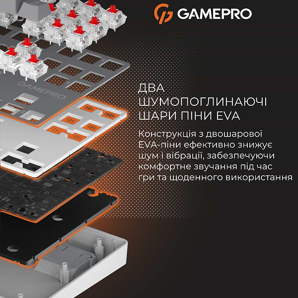 Фото - Клавиатура проводная GamePro Genesis Metallic Outemu Red Swithes USB Gray (MK110G)