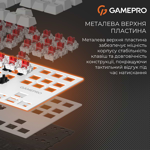 Фото - Клавиатура проводная GamePro Genesis Joker Outemu Red Swithes USB White (MK124W)