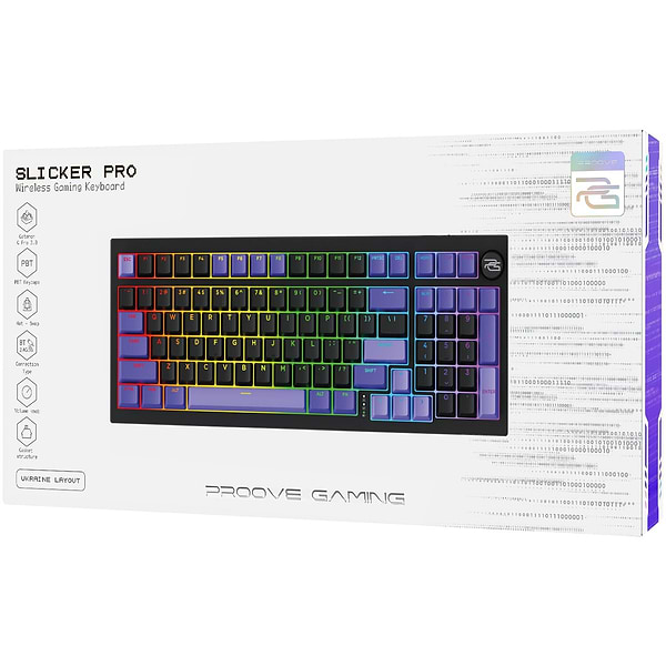 Фото - Клавіатура бездротова ігрова Proove Gaming Slicker Pro  (Ukraine Layout) Black/Purple (WKSLP0022416)
