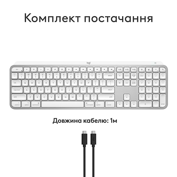 Фото - Клавиатура беспроводная Logitech MX Keys S for Mac Pale Grey (920-011638)