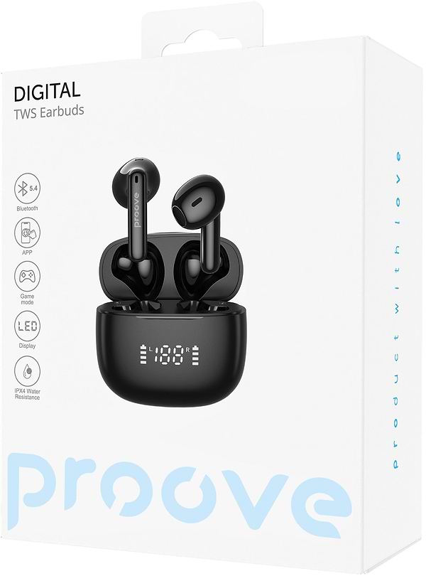 Фото - Навушники вкладиші бездротові TWS Proove Digital (APP) Black (TWJP54002201)