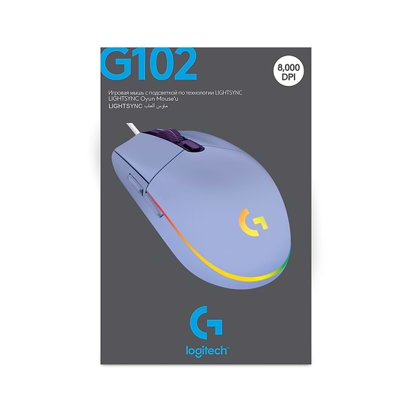 Фото - Мышь проводная игровая Logitech G102 Lightsync (910-005854) Lilac USB
