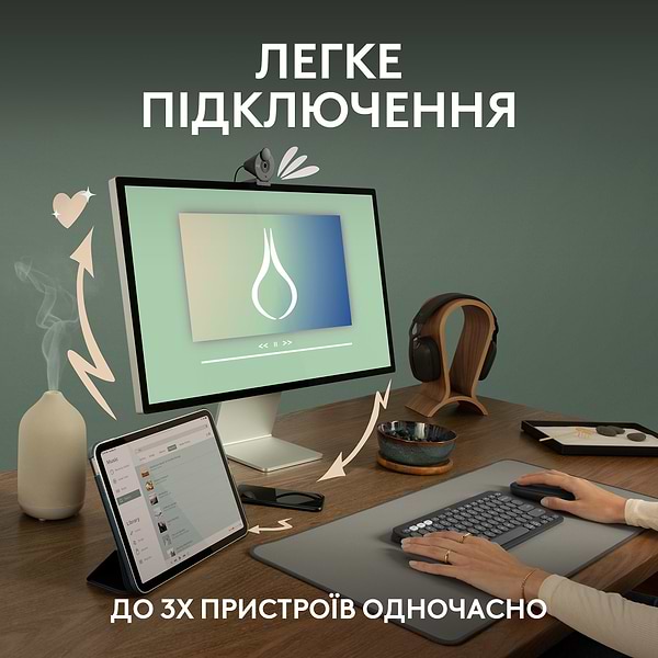 Фото - Миша бездротова Logitech Pebble Mouse 2 M350s White Bluetooth (910-007013)