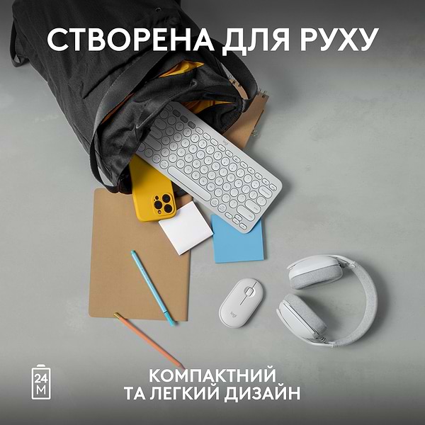 Фото - Миша бездротова Logitech Pebble Mouse 2 M350s White Bluetooth (910-007013)