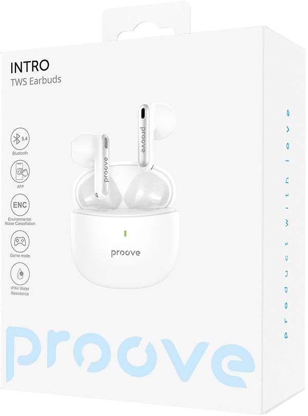 Фото - Наушники вкладыши беспроводные TWS Proove Intro TWS (APP) White (TWYP53002202)