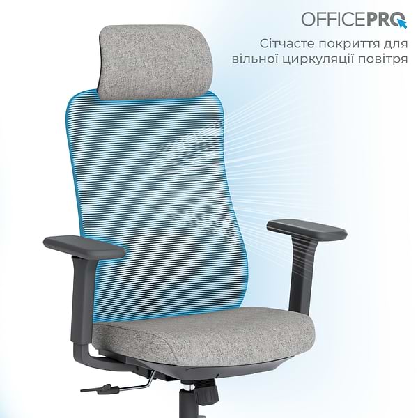 Фото - Крісло офісне OfficePro Wave (OC599-B-DG-DG) Black/Dark Gray