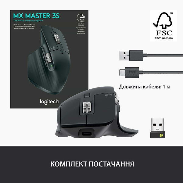 Фото - Миша бездротова Logitech MX Master 3S Performance Graphite (910-006559)