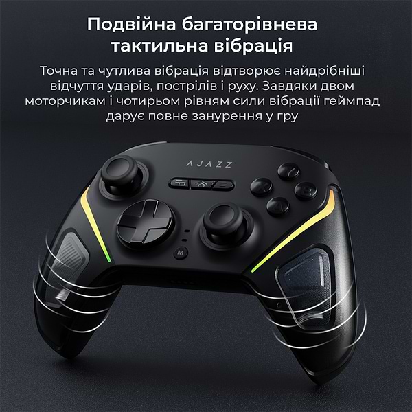 Фото - Геймпад Ajazz 2.4G/BT/USB (Switch/PC/iOS/Android) RGB Black (GP100S-B)