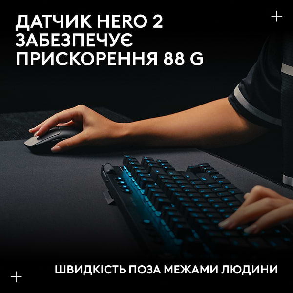 Фото - Миша бездротова ігрова Logitech G Pro 2 LightSpeed Wireless/USB Black + оновлений приймач 8kHz (991-000559)