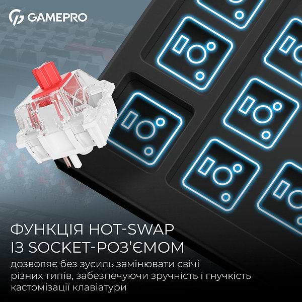 Фото - Клавиатура беспроводная игровая GamePro Asgard Drakkar Keychron Super Black (MK305BK)