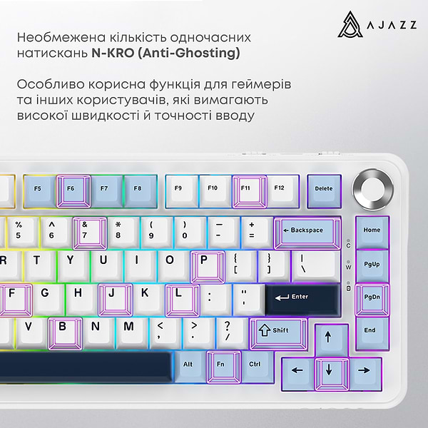 Фото - Клавіатура бездротова ігрова Ajazz AK820 MAX PLUS (AK820MAX-DD-BWD)