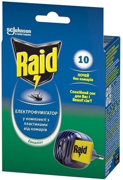 Фото - Фумігатор Raid Евкаліп з пластинами 10шт