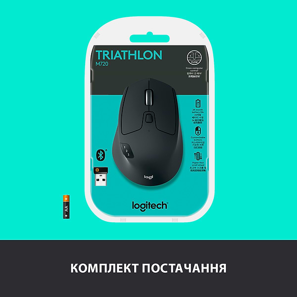 Фото - Миша бездротова Logitech M720 Triathlon USB Black (910-004791)