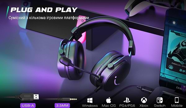 Фото - Гарнітура дротова ігрова Fifine H9 Black