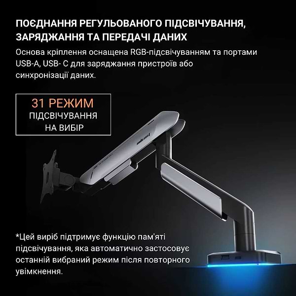 Фото - Кріплення настільне Anda Seat Stealth PRO II RGB 17''-42'' Orange (AD-W-A9X-1S-BO)