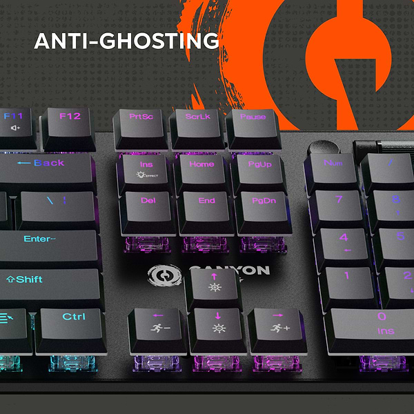 Фото - Клавіатура дротова ігрова Canyon Cometstrike GK-55 RGB ENG/UKR Black (CND-SKB55-US)