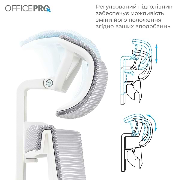 Фото - Крісло офісне OfficePro Elegant (OC660-W-DG-DG) White/Dark Gray