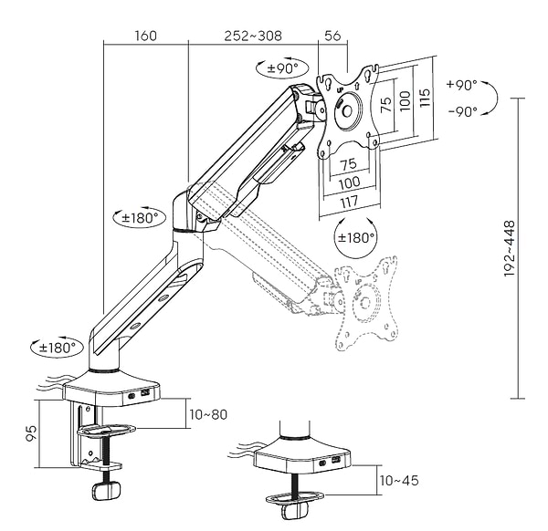 Фото - Крепление настольное OfficePro MA451W White