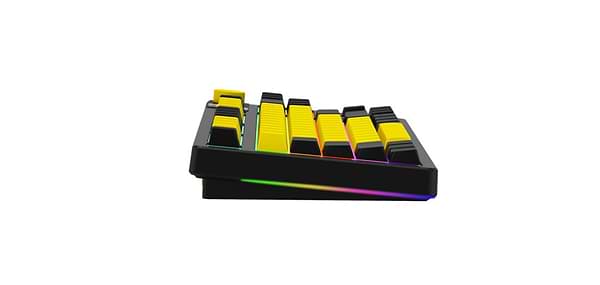 Фото - Клавиатура беспроводная игровая Lorgar KBP70TKLW Wireless TKL Mechanical Pro Black-Yellow (LRG-KBP70TKLW-YL-US)