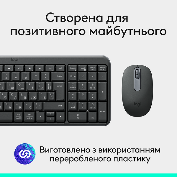 Фото - Клавіатура + миша бездротова Logitech MK250 Wireless Combo Graphite UKR (920-013823)