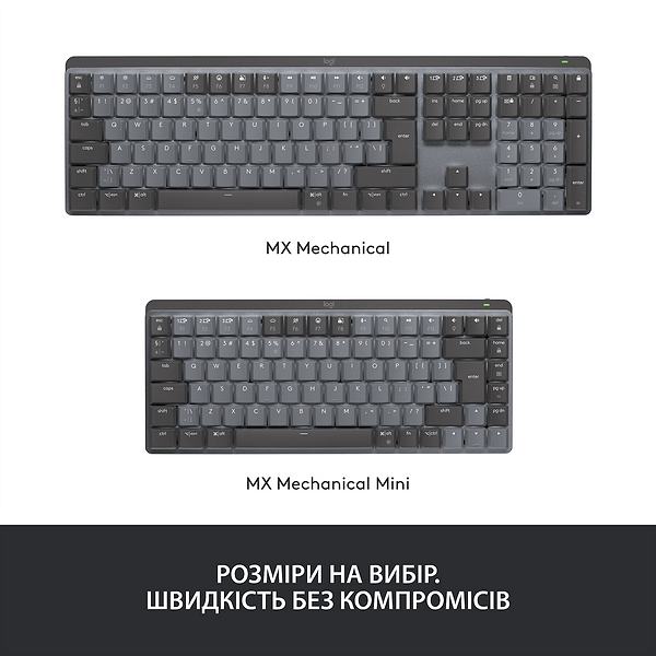 Фото - Клавіатура бездротова Logitech MX Mechanical Wireless Graphite Clicky (920-010759)