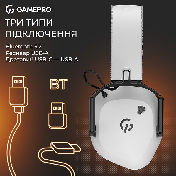 Фото - Гарнітура бездротова ігрова GamePro Genesis Mercury Pro (HSW120W)