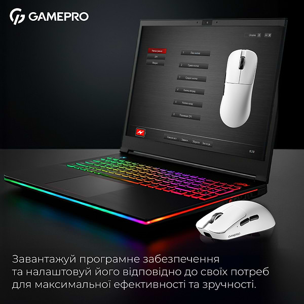 Фото - Мышь беспроводная игровая GamePro Asgard Odin 8K Wireless RGB White (GM035W)