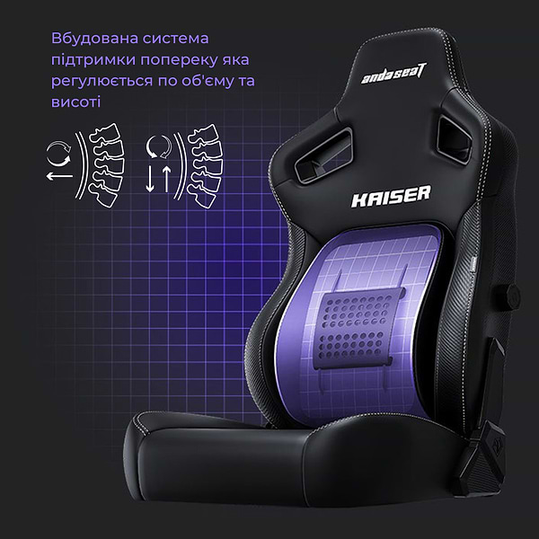 Фото - Крісло для геймерів Anda Seat Kaiser 4 Size L Black Premium PVC (AD12YDDC-L-20-B-PV/C)