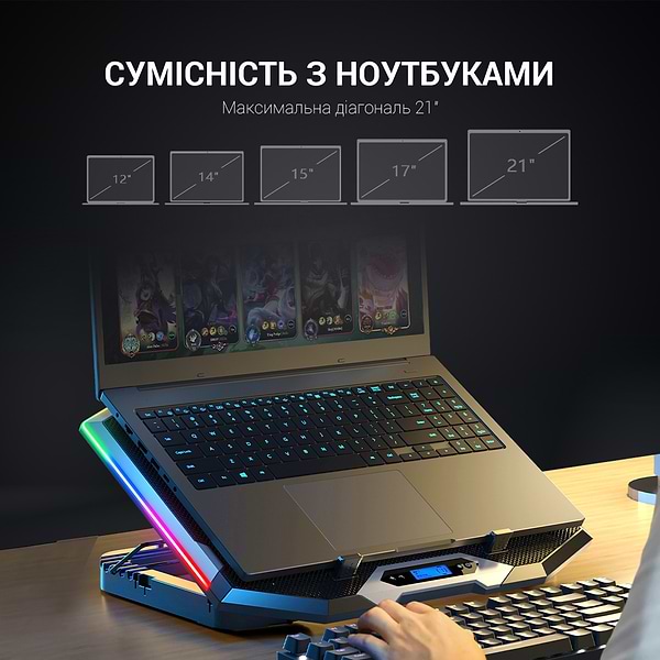 Фото - Подставка под ноутбук охлаждающая GamePro CP870 Black