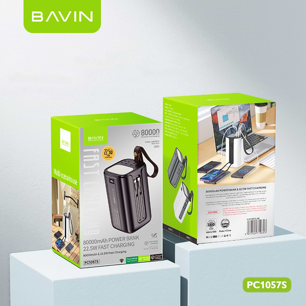 Фото - Батарея мобільна Bavin PC1057S 80000 mAh 22.5W White (Y-PC1057S-WH)