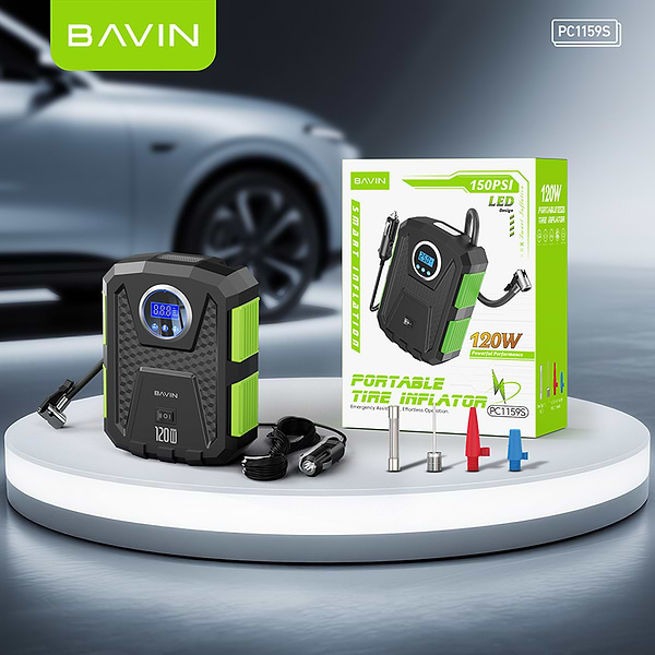 Фото - Автокомпрессор Bavin PC1159S 120W 150PSI Black (Z-PC1159S BK)