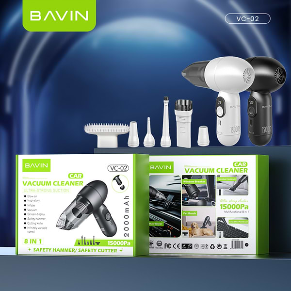 Фото - Автомобільний пилосос Bavin VC-02 15000Pa 2000mAh Black (Z-VC02 BK)