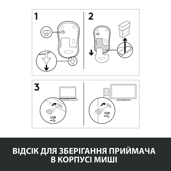 Фото - Уценка - Мышь беспроводная Logitech M185 WL Swift Grey 910-002238