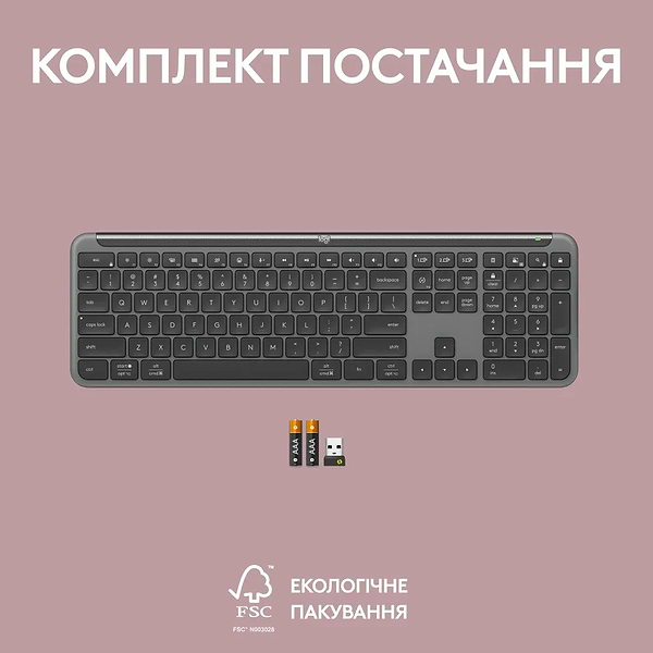 Фото - Клавиатура беспроводная Logitech Signature Slim Wireless Keyboard K950 Graphite (920-012465)