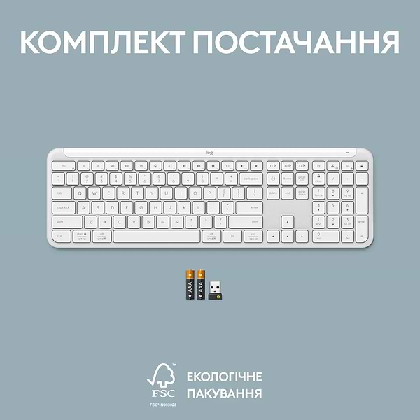 Фото - Клавіатура бездротова Logitech Signature Slim Wireless Keyboard K950 White (920-012466)
