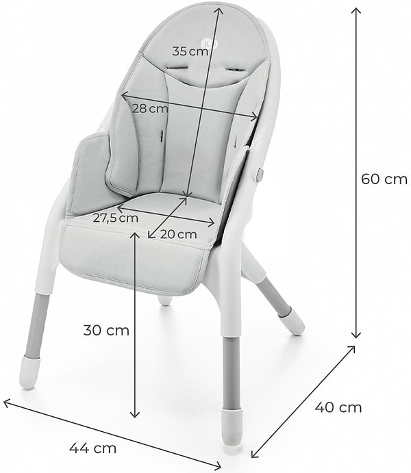 Фото - Стульчик для кормления классический Kinderkraft Dinnly Grey (KHDINN00LGR0000)