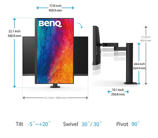 Фото - Монитор BenQ PD2705UA (9H.LKDLA.TPE) Dark Grey