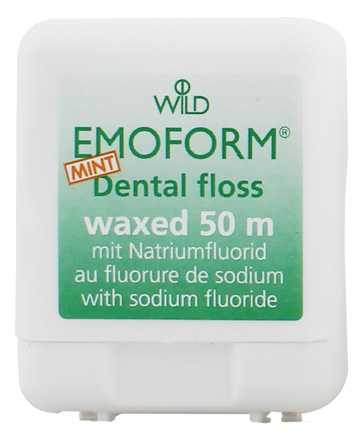 Зубна нитка Dr. Wild Emoform, вощена, з фторидом та м'ятою, 50 м (11.1412) - Фото 1