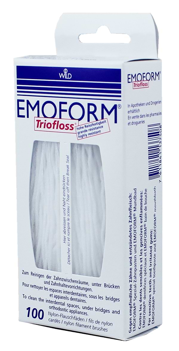 Фото - Зубна нитка Dr. Wild Emoform Triofloss, звичайні, 100 шт. (11.4570)