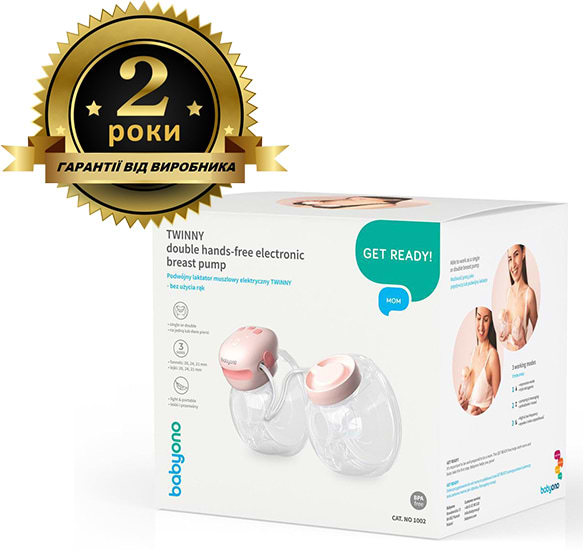 Фото - Электрический молокоотсос BabyOno Двойной аккумуляторный TWINNY свободные руки (1002)