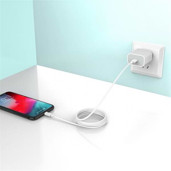 Фото - Сетевое зарядное устройство SkyDolphin SC18EL PD2.0 1USB-С, 3A White+кабель Lightning (MZP-000156)