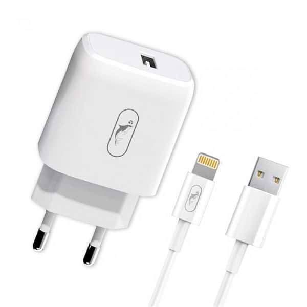 Фото - Сетевое зарядное устройство SkyDolphin SC22EL 1USB, 2.1A White+кабель Lightning (MZP-000158)